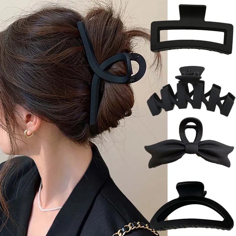 Große schwarze Haarspange Lady Glams: Französische Eleganz trifft Mode