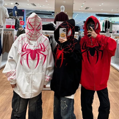 Joytop Spider-Man Inspired Zipper Hooded Sweater: Swing into Style