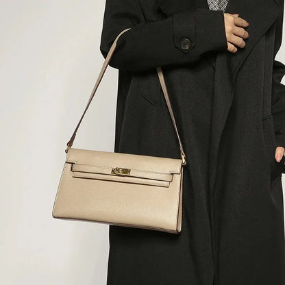 Lady Glams Simple Classic High-end Precision Horizontal Version Cary Single Shoulder Bag - Elevate Your Minimalist Style