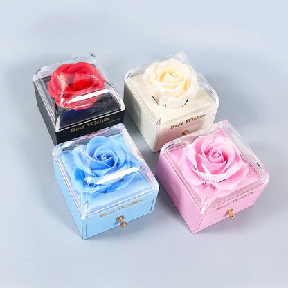 Romantic Rose Flower Drawer Box - An Elegant and Eco-Friendly Jewelry Gift Packaging Solution