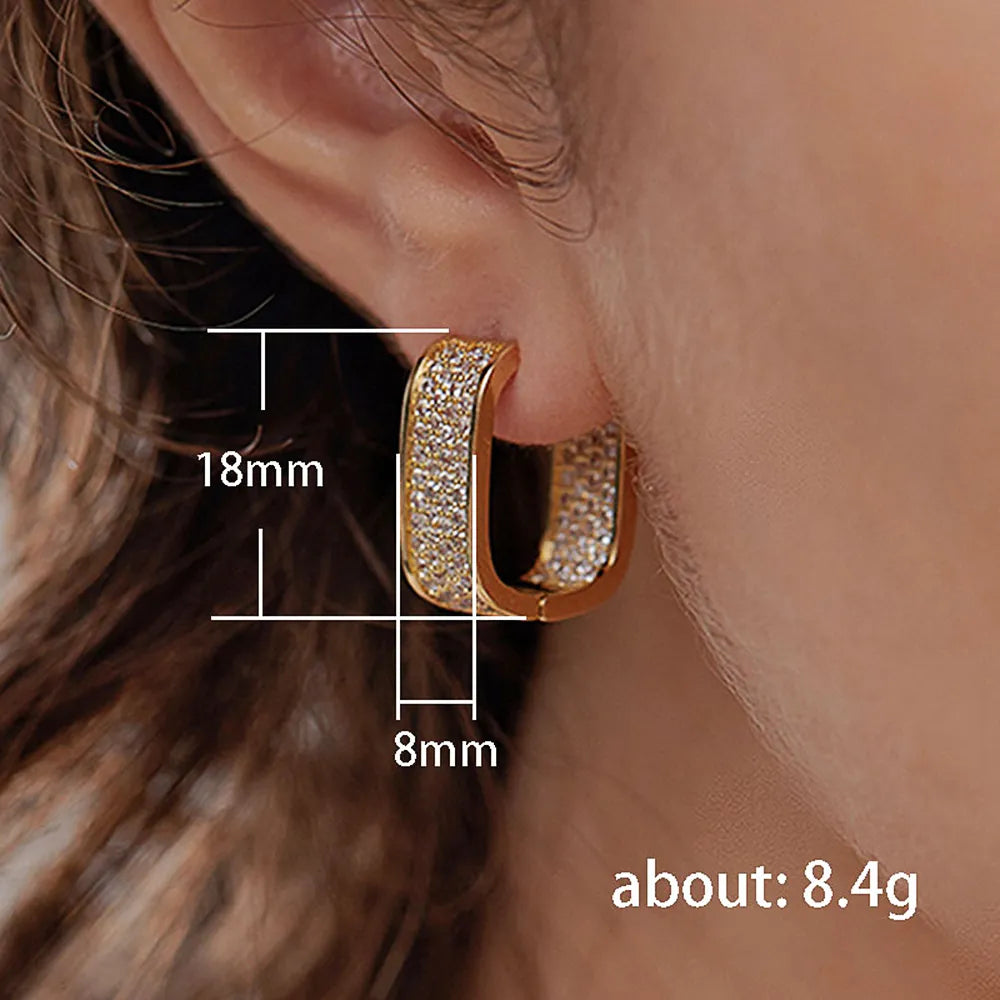 Lady Glams - Asscher Hoop Earrings: Unleash Your Inner Radiance with Versatile Elegance