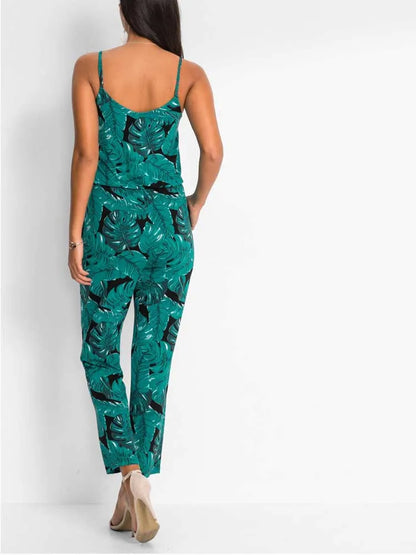 Lässiger Jumpsuit mit Blumenmuster von Lady Glams: Ein Genuss mit Taschen