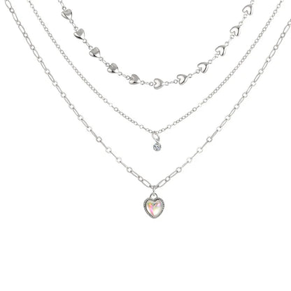 SUMENG 2024 Simple Double Layer Star Moon Charm Multilayered Necklace: Delicate Clavicle Chain with Zircon for Women - Fashion Jewelry