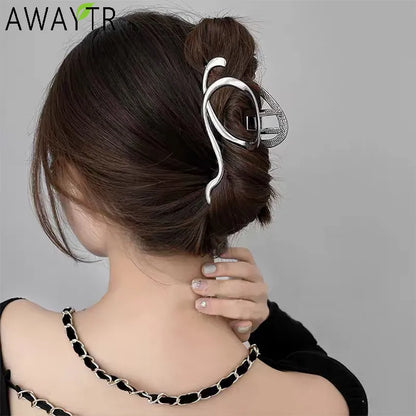 AWAYTR Woman Silver/Gold Irregular Hairpins: Punk Style Elegance