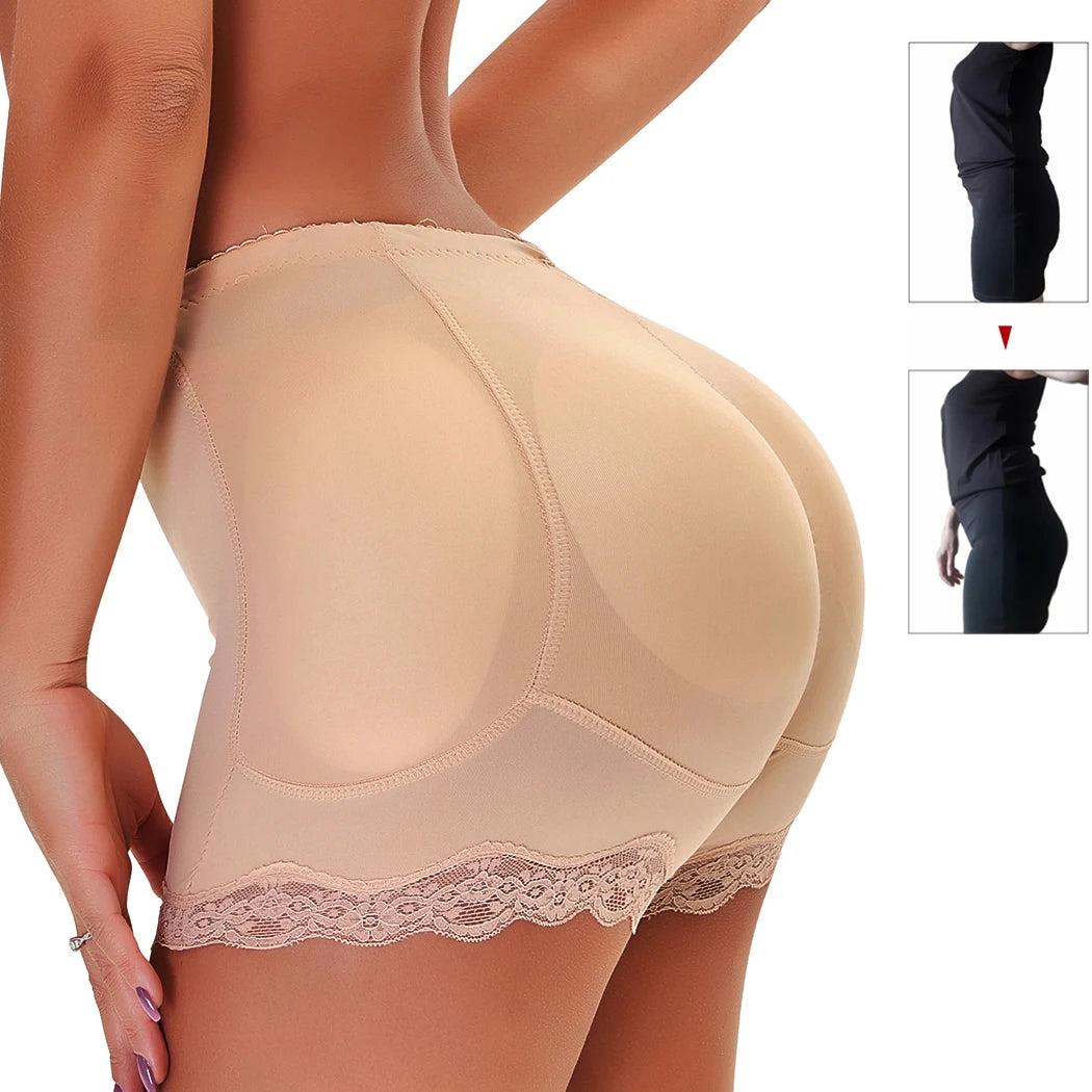 Lady Glams Gepolsterte Butt Lifter Korrekturunterwäsche - Body Shaper mit Push-Up-Höschen 