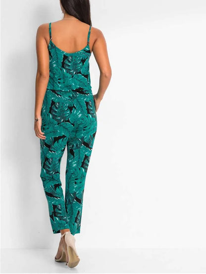 Lässiger Jumpsuit mit Blumenmuster von Lady Glams: Ein Genuss mit Taschen