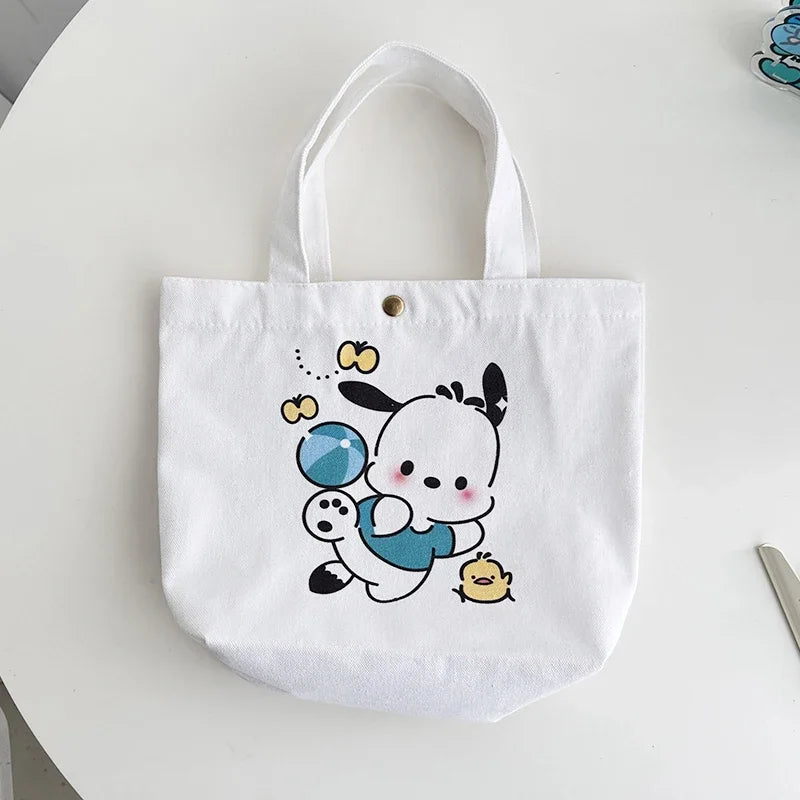 Lady Glams Hello Kitty Shoulder Tote Bag - Playful Elegance with Sanrio Cartoon Canvas