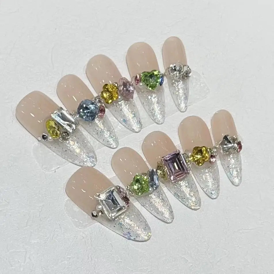 nail designs with rhinestones