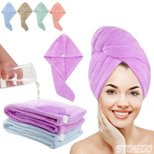 Lady Glams Hair Towel Wrap: Fast Dry, Super Absorbent Microfiber Coral Velvet Hair Drying Towel