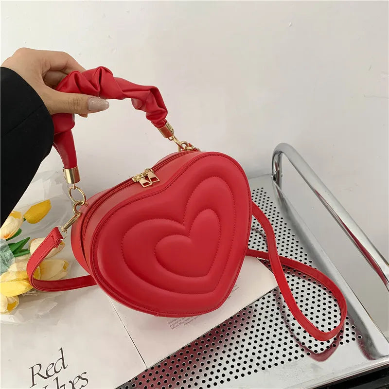 Lady Glams Fashion Love Heart Shape Shoulder Bag - Elegance Meets Romance