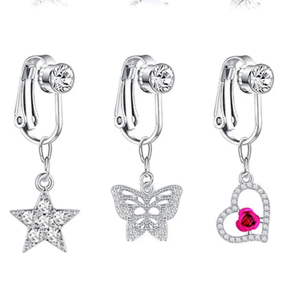 Lady Glams FAUX Butterfly Clip-On Belly Ring - Embrace Style Without Commitment