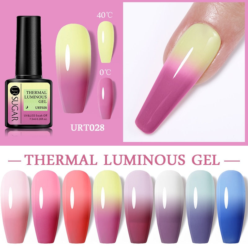 Lady Glams Presents UR SUGAR Thermal Color Changing Gel Nail Polish Temperature Color-Changing