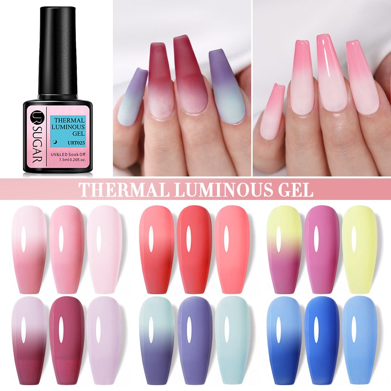 Lady Glams Presents UR SUGAR Thermal Color Changing Gel Nail Polish Temperature Color-Changing