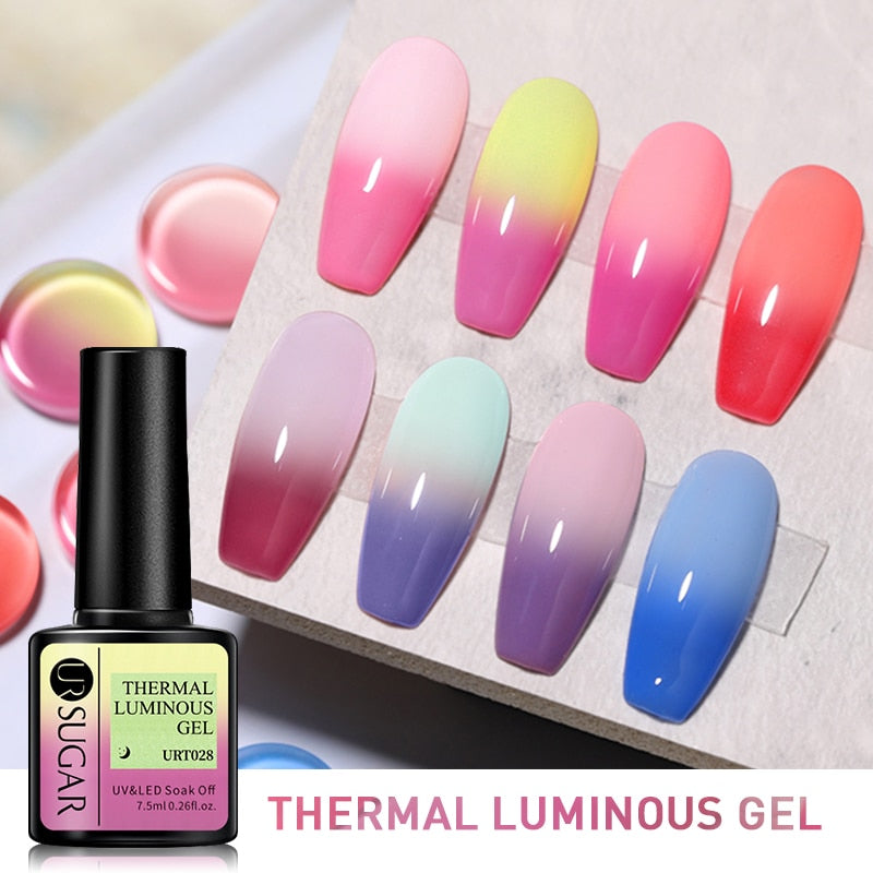 Lady Glams Presents UR SUGAR Thermal Color Changing Gel Nail Polish Temperature Color-Changing