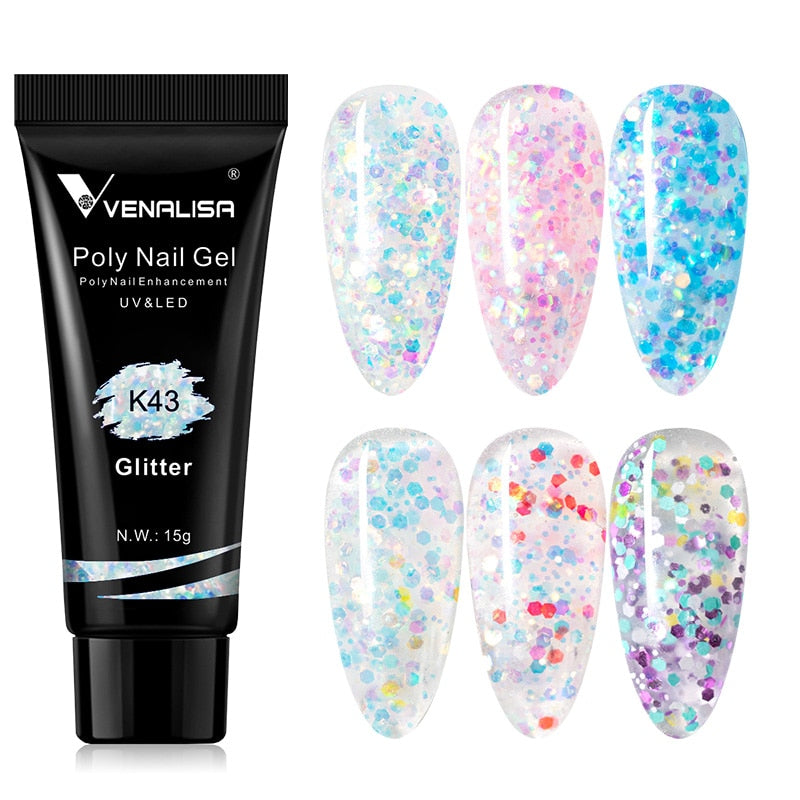 Poly Nail Gel 15g Acryl Gel mit Nagel Tips Nagellack Verlängerung Nail