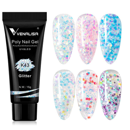 Poly Nail Gel 15g Acryl Gel mit Nagel Tips Nagellack Verlängerung Nail