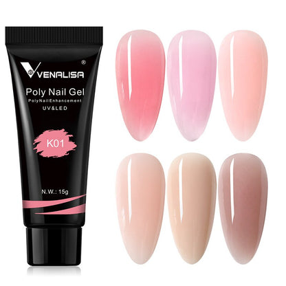 Poly Nail Gel 15g Acryl Gel mit Nagel Tips Nagellack Verlängerung Nail