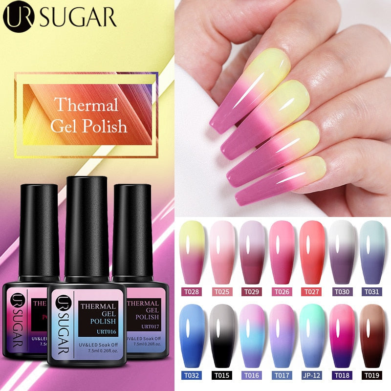 Lady Glams Presents UR SUGAR Thermal Color Changing Gel Nail Polish Temperature Color-Changing