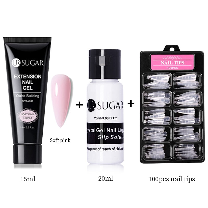 UR SUGAR 15ml Verlängerungsgel Set Acryl Schnellaufbau Nagel Maniküre Set Gel