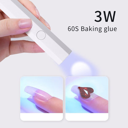 Lady Glams  MINI Portable Salon Quick Dry USB Nail Dryer Machine Home Phototherapy Tools Professional UV LED Nail Lamp Mini Flashlight Pen