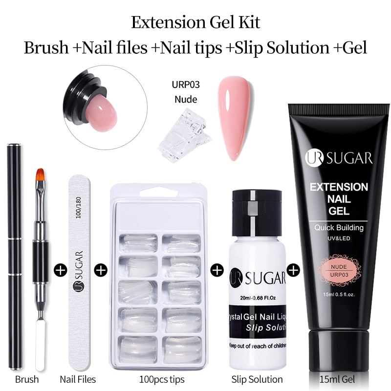 UR SUGAR 15ml Extension Gel Set Acrylic Quick Building Nail Manicure Set Gel