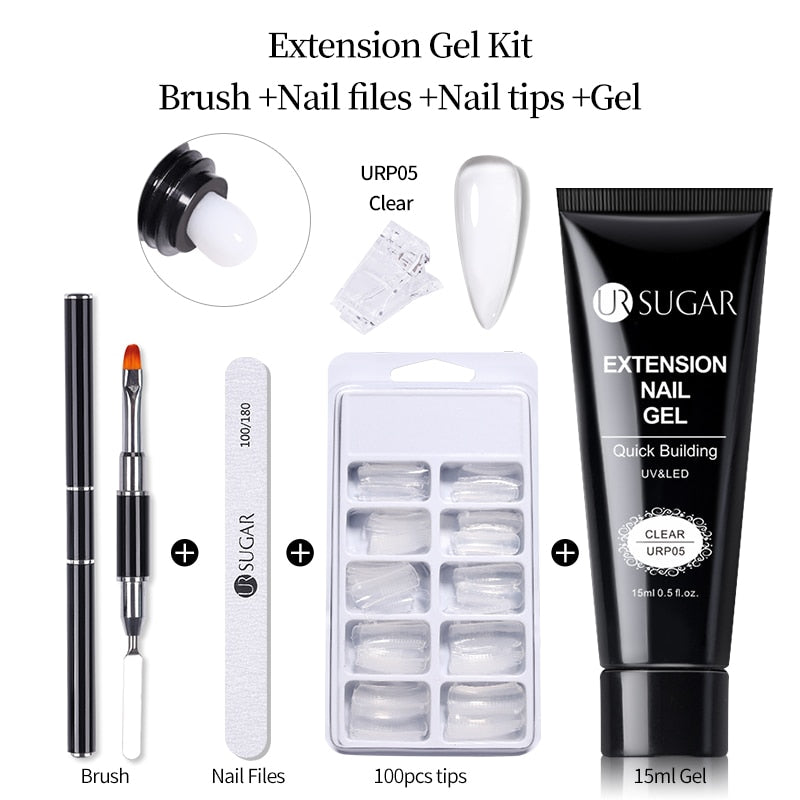 UR SUGAR 15ml Extension Gel Set Acrylic Quick Building Nail Manicure Set Gel