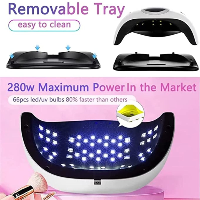 Lady Glams 280W - Sun X10 Max UV LED Nail Lamp - Salon-Worthy Nails in No Time