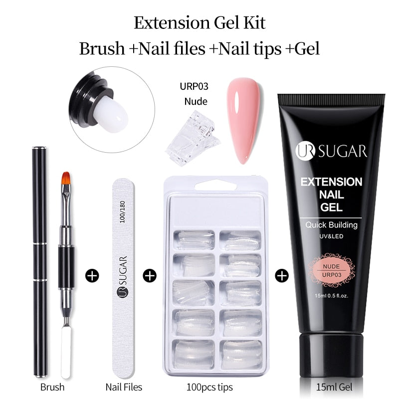 UR SUGAR 15ml Extension Gel Set Acrylic Quick Building Nail Manicure Set Gel