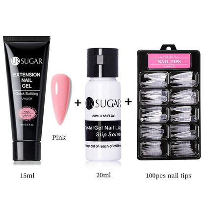 UR SUGAR 15ml Verlängerungsgel Set Acryl Schnellaufbau Nagel Maniküre Set Gel