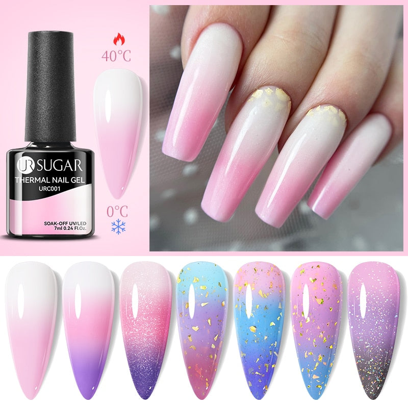 UR SUGAR 7ml  3 Layers Color Changing Thermal Nail Gel Polish